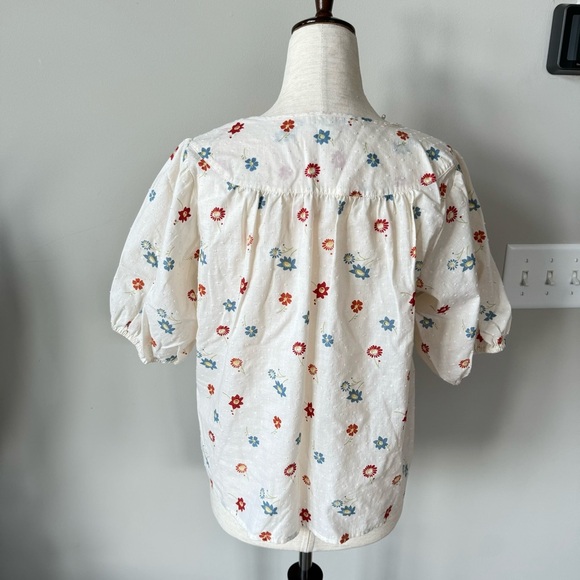 Madewell Cotton Puff Sleeve Prose Shirt in Dotted Floral Heyday - Picture 5 of 10